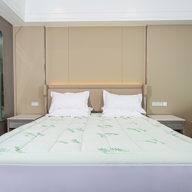 Viscose nagmula sa takip ng kutson ng kawayan ， paglamig ng 3d air tela bed pad cover na may premium na ginhawa at proteksyon