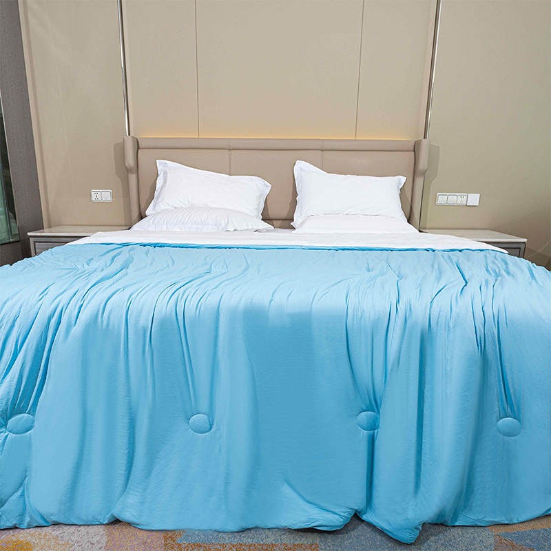PCM Cooling Comforter - Blue Silky Cooling Surface Design Blanket para sa Hot Sleepers at Night Sweats